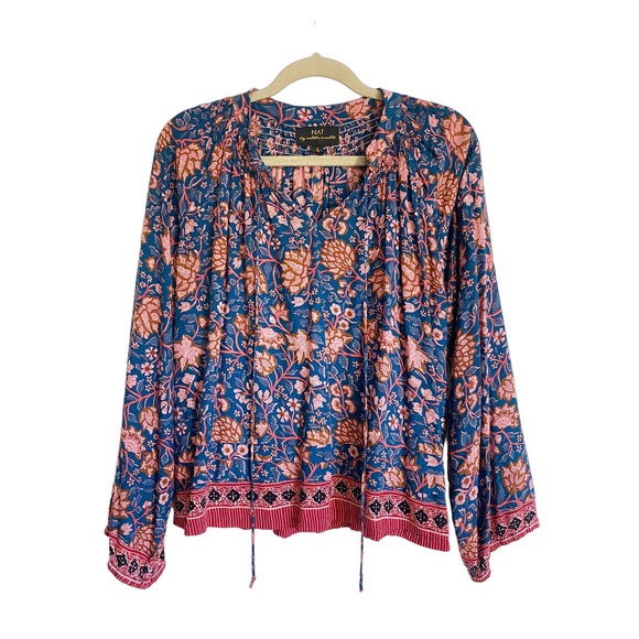 NAT BY NATALIE MARTIN NAVY FLORAL LIZZY TOP - Picture 3 of 7